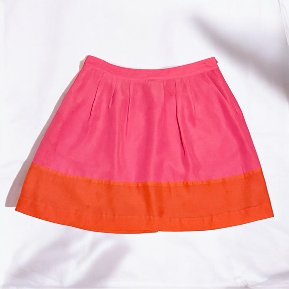 J. Crew Dresses & Skirts - J Crew Colorblock Bright Pink and Orange Women's Summer Mini Skirt- Size 0